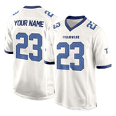 Custom White Blue-White Authentic Football Jersey 3D effect
