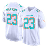 Custom White Malachite-Red Authentic Football Jersey 3D effect