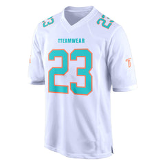 Custom White Malachite-Red Authentic Football Jersey 3D front view