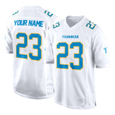 Custom White Malachite-Yellow Authentic Football Jersey 3D effect