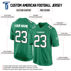 Green White-Black Authentic Football Jersey custom content