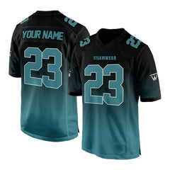 Custom Blue-Black Gradient Authentic Football Jersey
