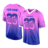 Custom Purple-Pink Gradient Authentic Football Jersey