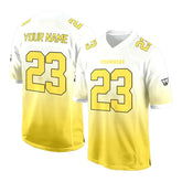 Custom Yellow-White Gradient Authentic Football Jersey