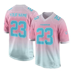 Custom Red-Teal Gradient Authentic Football Jersey