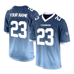 Custom Blue-White Gradient Authentic Football Jersey