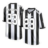 Custom White-Green Stripes Authentic Football Jersey