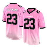 Custom Pink-Black Gradient Authentic Football Jersey