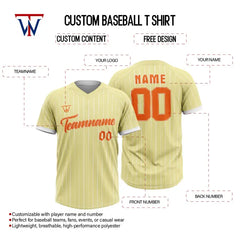 Custom Cream-White Pinstripe Throwback Baseball Jersey