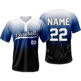 Denim Custom Two-Button Baseball Jersey