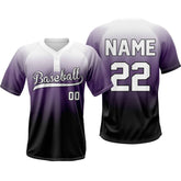 Eggplant Custom Two-Button Baseball Jersey