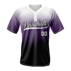 Eggplant Custom Two-Button Baseball Jersey