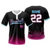 Magenta Custom Two-Button Baseball Jersey