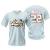 Floral Custom Two-Button Baseball Jersey