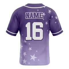 Stars Purple Custom Full Button Baseball Jersey
