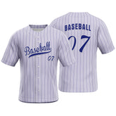 Purple Pinstripe Custom Full Button Baseball Jersey