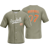 Dark-gray Pinstripe Custom Classic Full Button Baseball Jersey