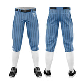 Custom Blue Black Pinestripe Stretch Practice Knickers Baseball Pants