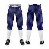 Navy Blue White Pinestripe Stretch Practice Knickers Baseball Pants 3D effect