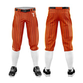 Orange Black Pinestripe Stretch Practice Knickers Baseball Pants 3D effect