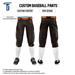 Custom Black Yellow Side-Stripe Stretch Practice Knickers Baseball Pants