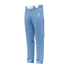 Custom Blue White Pinestripe Stretch Practice Loose-fit Baseball Pants