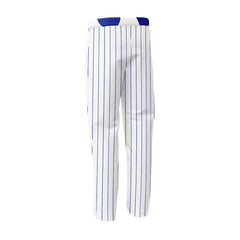 Custom White Blue Pinestripe Stretch Practice Loose-fit Baseball Pants