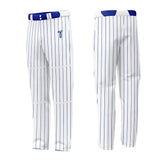 Custom White Blue Pinestripe Stretch Practice Loose-fit Baseball Pants