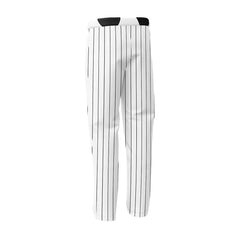 Custom White Black Pinestripe Stretch Practice Loose-fit Baseball Pants
