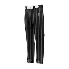 Custom Black White Pinstripe Stretch Practice Loose-Fit Baseball Pants