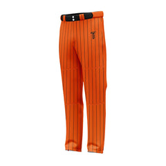 Custom Orange Black Pinestripe Stretch Practice Loose-fit Baseball Pants