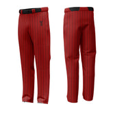 Custom Red Black Pinestripe Stretch Practice Loose-fit Baseball Pants