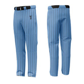 Custom Blue Black Pinestripe Stretch Practice Loose-fit Baseball Pants - T teamwear