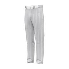 Custom Grey White Pinestripe Stretch Practice Loose-fit Baseball Pants