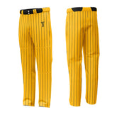 Custom Yellow Black Pinestripe Stretch Practice Loose-fit Baseball Pants