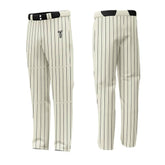 Custom Cream Black Pinestripe Stretch Practice Loose-fit Baseball Pants - T teamwear