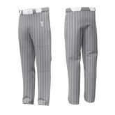 Custom Dark Grey White Pinestripe Stretch Practice Loose-fit Baseball Pants - T teamwear