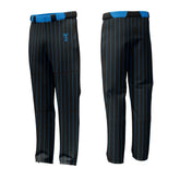 Custom Black Blue Pinestripe Stretch Practice Loose-fit Baseball Pants - T teamwear