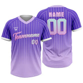 Custom Purple Gradient Pinstripe Throwback Baseball Jersey