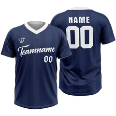 Custom Grey Blue Stripe Throwback Baseball Jersey