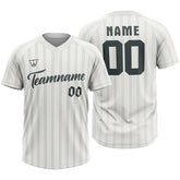 Custom White-Grey Stripe Throwback Baseball Jersey