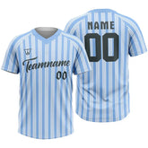 Custom White-Blue Stripe Throwback Baseball Jersey