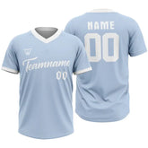 Custom White-Blue Throwback Baseball Jersey