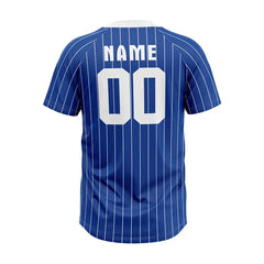 Custom Blue-White Pinstripe Throwback Baseball Jersey