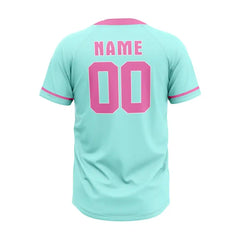 Custom Teal-Pink Throwback Baseball Jersey