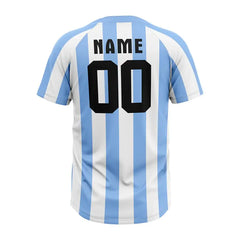 Custom Blue-White Stripe Throwback Baseball Jersey