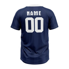 Custom Grey Blue Stripe Throwback Baseball Jersey