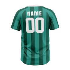 Custom Green Stripe Throwback Baseball Jersey
