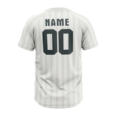 Custom White-Grey Stripe Throwback Baseball Jersey