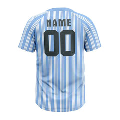 Custom White-Blue Stripe Throwback Baseball Jersey